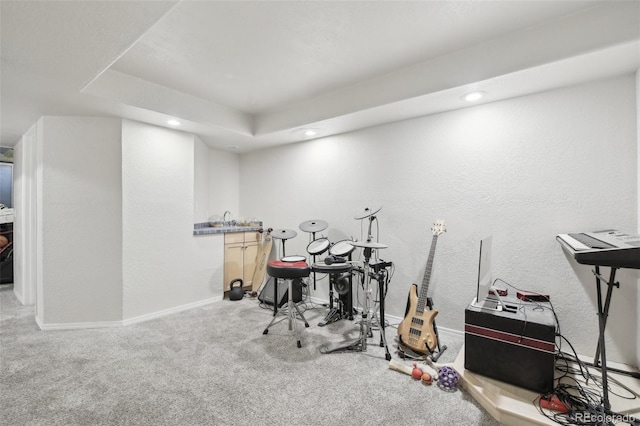 1198 Milo Cir Unit A, Lafayette, CO 80026 - playroom featuring carpet floors, baseboards, recessed lighting, and a textured wall