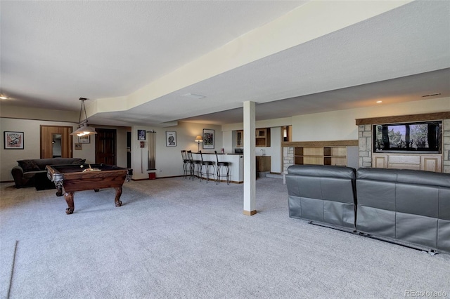 51 W Ranch Trl, Morrison, CO 80465 - playroom with billiards table, carpet, and baseboards