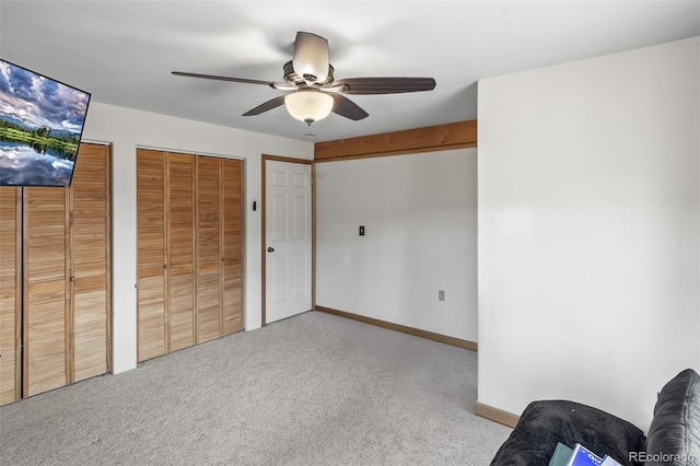 612 Sheep Ridge Rd, Fairplay, CO 80440 - unfurnished bedroom featuring carpet floors, multiple closets, and a ceiling fan