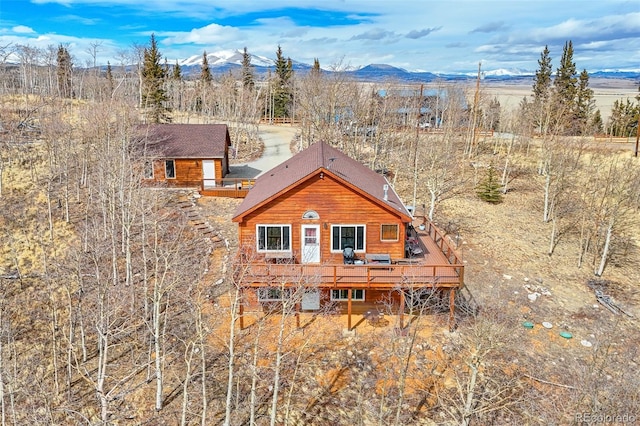 612 Sheep Ridge Rd, Fairplay, CO 80440 - back of property featuring a deck with mountain view