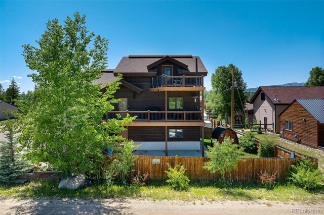 151 County Road 644, Grand Lake, CO 80447 - back of house with a balcony