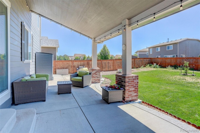 view of patio / terrace featuring an outdoor living space