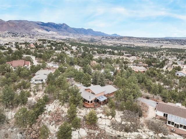 bird's eye view featuring a mountain view