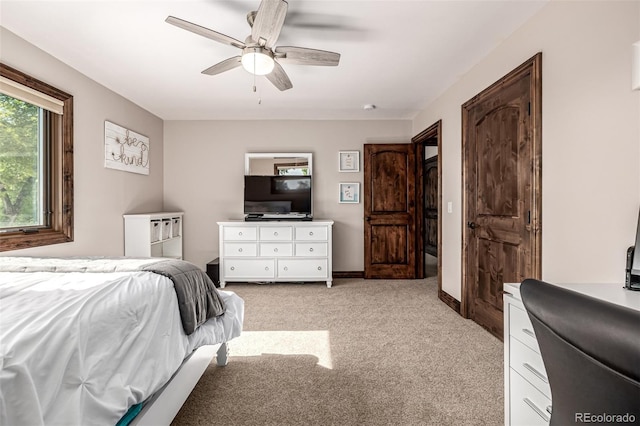 6740 S Windermere St, Littleton, CO 80120 - bedroom featuring light colored carpet, ceiling fan, and baseboards