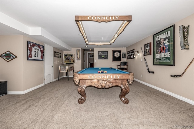 6740 S Windermere St, Littleton, CO 80120 - rec room featuring attic access, carpet, billiards, and baseboards