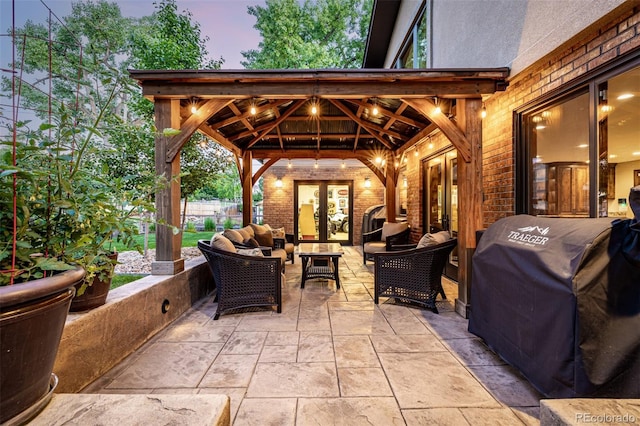 6740 S Windermere St, Littleton, CO 80120 - view of patio featuring area for grilling, an outdoor hangout area, and french doors