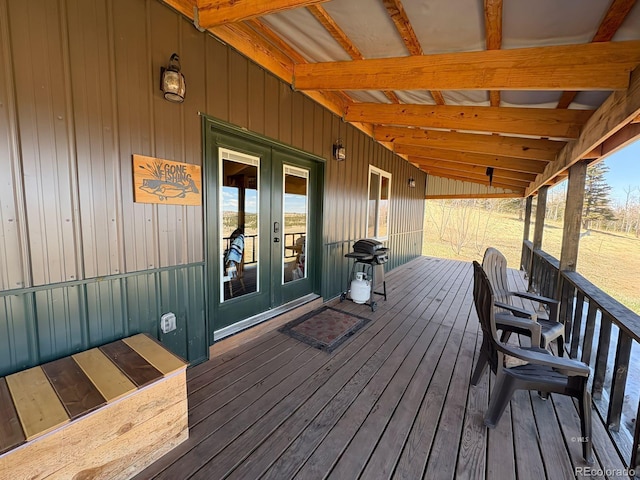 deck with french doors