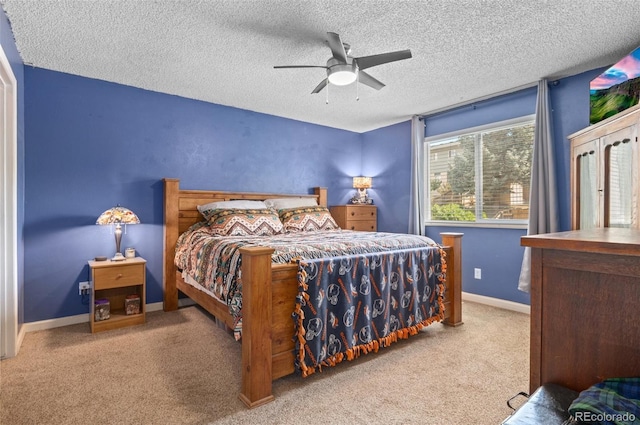 9648 Lane St, Thornton, CO 80260 - bedroom featuring carpet, a textured ceiling, and ceiling fan