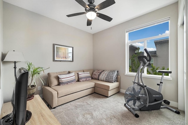 1882 W 67th Ave, Denver, CO 80221 - workout area with ceiling fan and carpet flooring