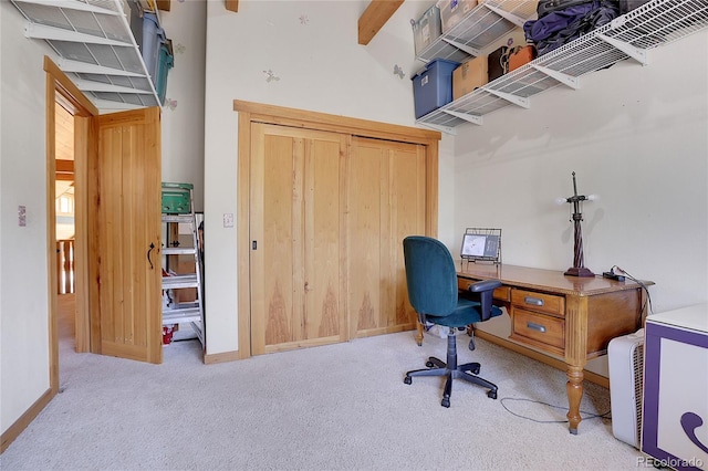 26526 Gray Buck Trl, Conifer, CO 80433 - office space with carpet, baseboards, and a towering ceiling