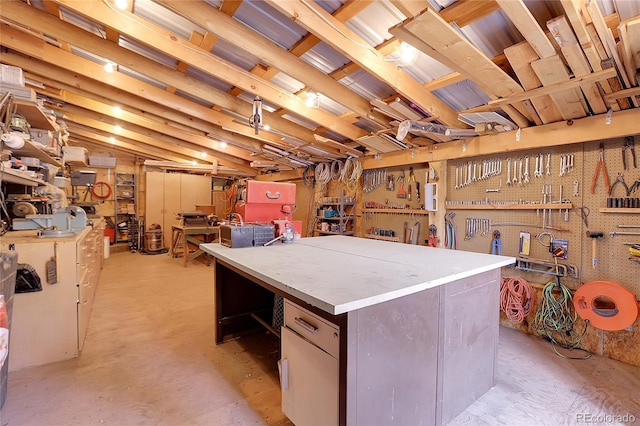 26526 Gray Buck Trl, Conifer, CO 80433 - misc room with a workshop area and concrete floors