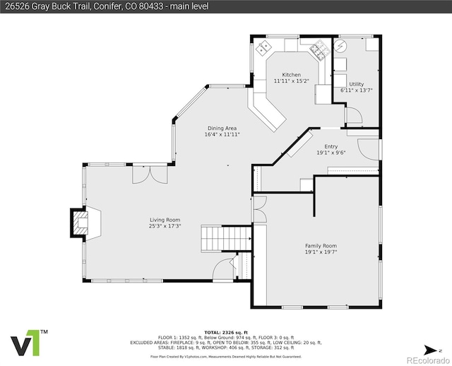 26526 Gray Buck Trl, Conifer, CO 80433 - property floor plan