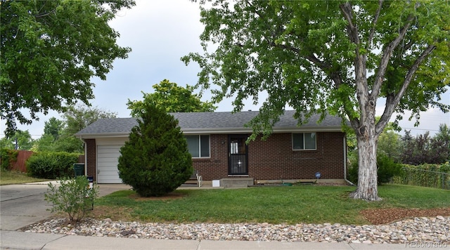 1029 W 102nd Pl, Northglenn, CO 80260 - ranch-style home featuring driveway, brick siding, a garage, and roof with shingles