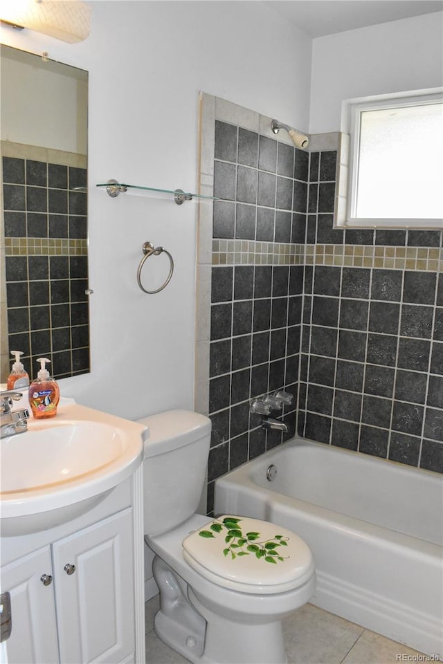 1029 W 102nd Pl, Northglenn, CO 80260 - full bath featuring tub / shower combination, vanity, and tile patterned floors