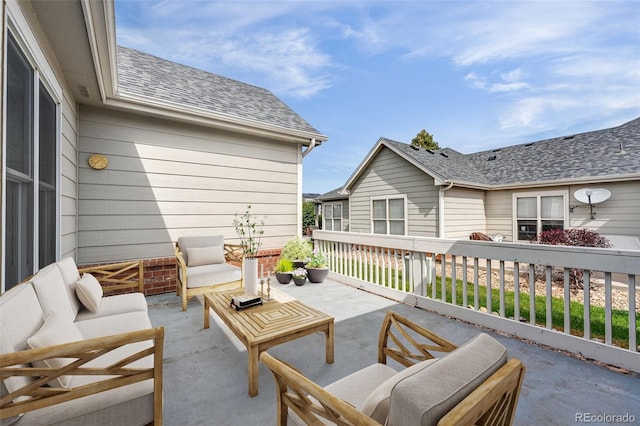 view of patio featuring an outdoor living space