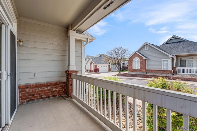 balcony with a residential view