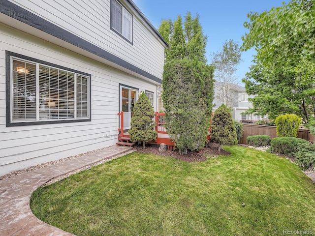 9867 Mulberry Way, Highlands Ranch, CO 80129 - view of yard featuring a deck