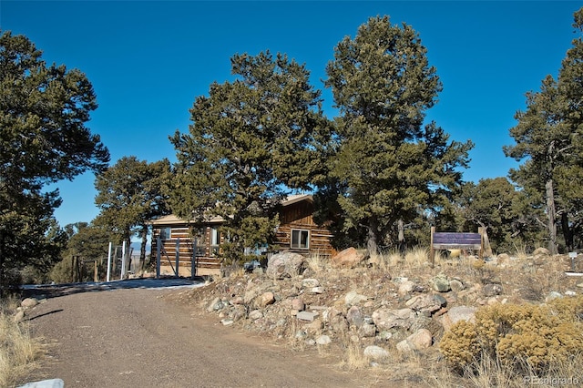 view of log-style house