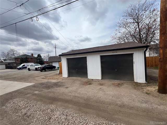 view of garage