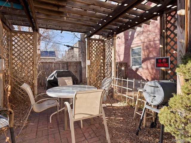 view of patio / terrace with a pergola