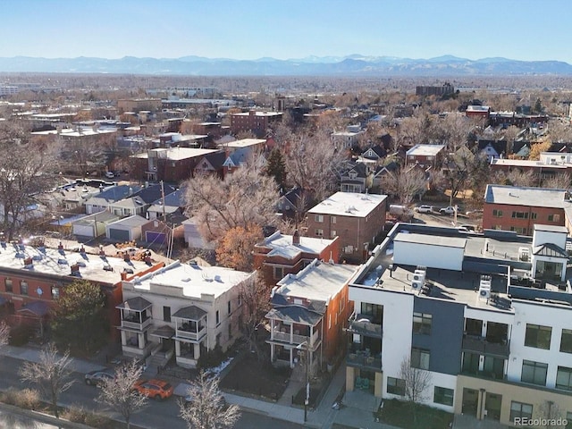 bird's eye view featuring a mountain view