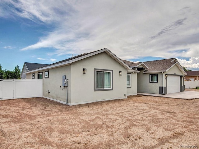 exterior space featuring a garage