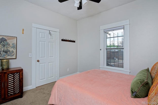 2424 N Clay St, Denver, CO 80211 - bedroom with carpet flooring, baseboards, and a ceiling fan