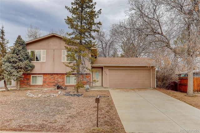 split level home with a garage