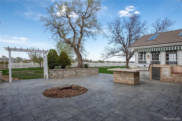 6231 Prospect Rd, Longmont, CO 80503 - view of patio / terrace featuring an outdoor kitchen, a pergola, and a grill