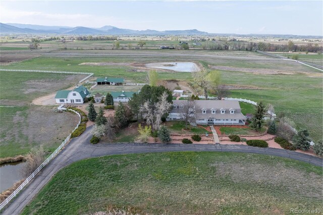 6231 Prospect Rd, Longmont, CO 80503 - aerial view of property's location with rural landscape and a mountainous background