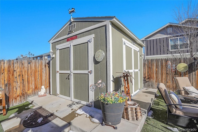 7888 Tejon St, Denver, CO 80221 - view of shed featuring a fenced backyard