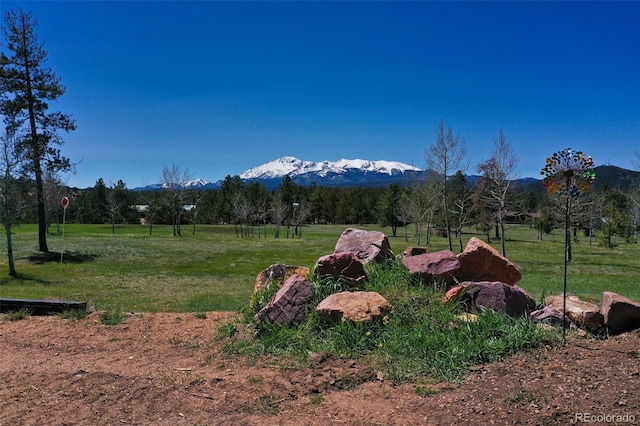 view of mountain feature featuring a rural view