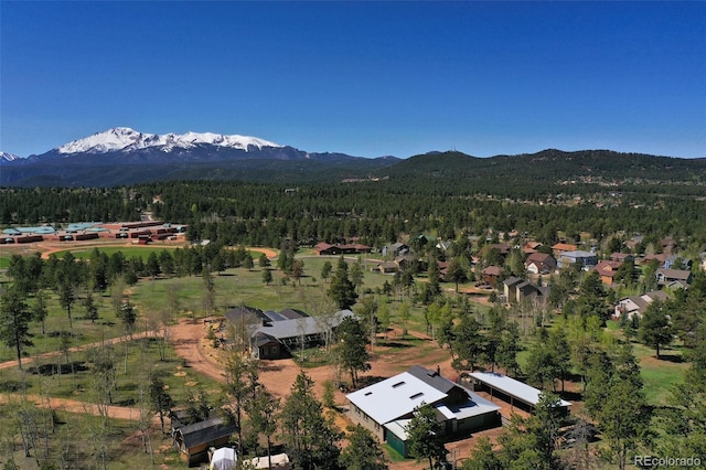 bird's eye view featuring a mountain view