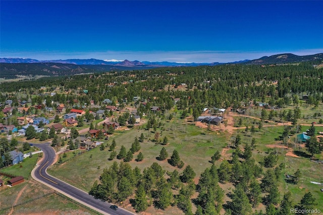 aerial view with a mountain view