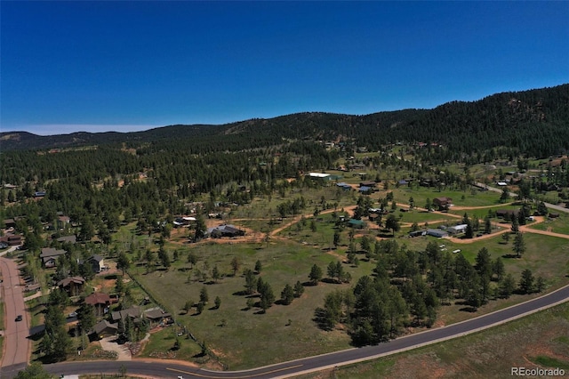 bird's eye view featuring a mountain view