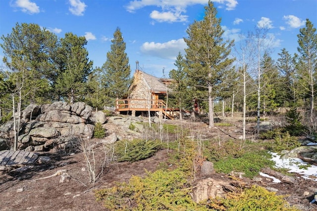 600 Rock Lake Rd, Ward, CO 80481 - view of yard featuring a wooden deck