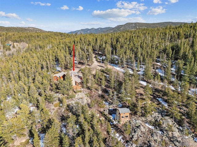 600 Rock Lake Rd, Ward, CO 80481 - birds eye view of property with a forest view and a mountain view