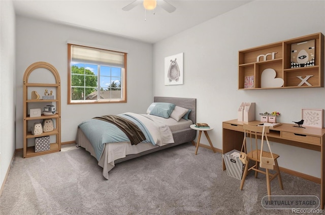 131 Morgan Ct, Loveland, CO 80537 - carpeted bedroom featuring an office area and ceiling fan