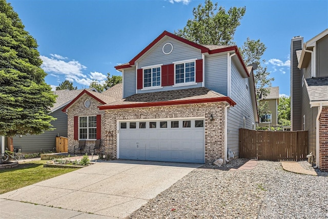 view of property featuring a garage