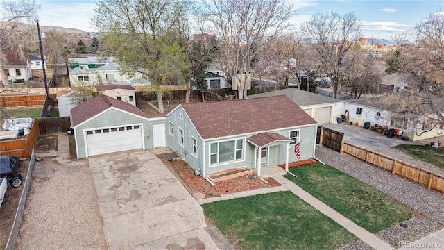 drone / aerial view with a residential view