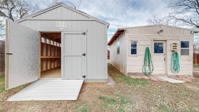 view of shed