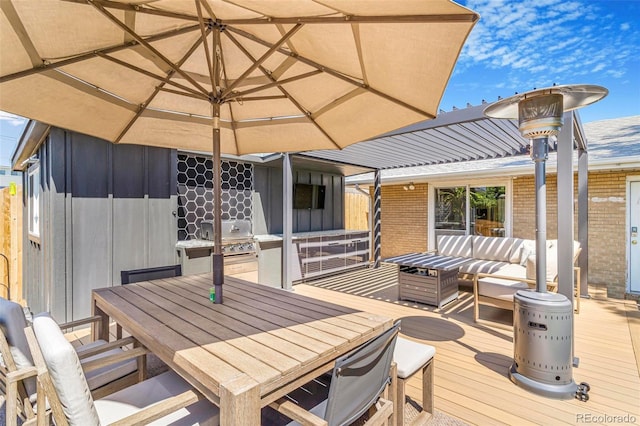 9580 W 51st Ave, Arvada, CO 80002 - deck featuring outdoor dining space and a grill