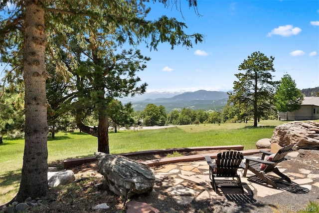 1555 Genesee Ridge Rd, Golden, CO 80401 - view of patio featuring a mountain view