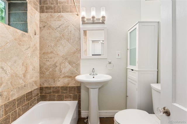 bathroom with sink and toilet