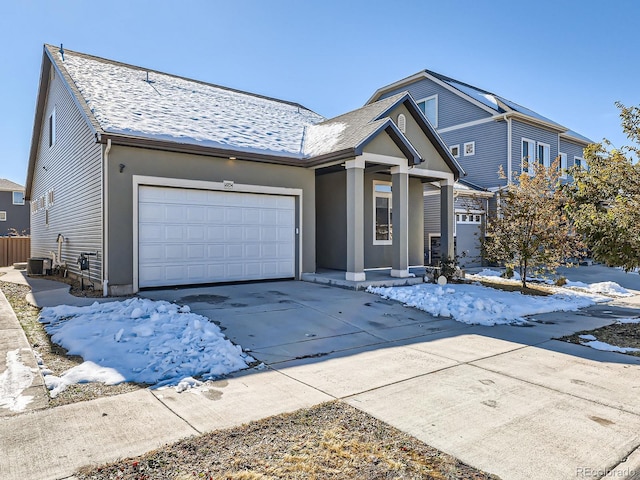 view of front of house with a garage