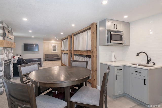 675 Gcr 462, Grand Lake, CO 80447 - dining room with recessed lighting and a fireplace