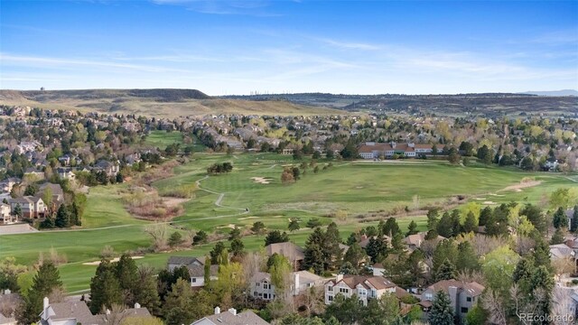 8132 Lodgepole Trl, Lone Tree, CO 80124 - aerial view with a residential view, a mountain view, and golf course view