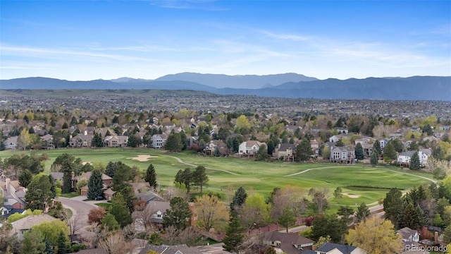 8132 Lodgepole Trl, Lone Tree, CO 80124 - aerial view with a residential view, a mountain view, and view of golf course