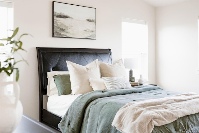 bedroom with a fireplace