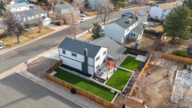 aerial view with a residential view